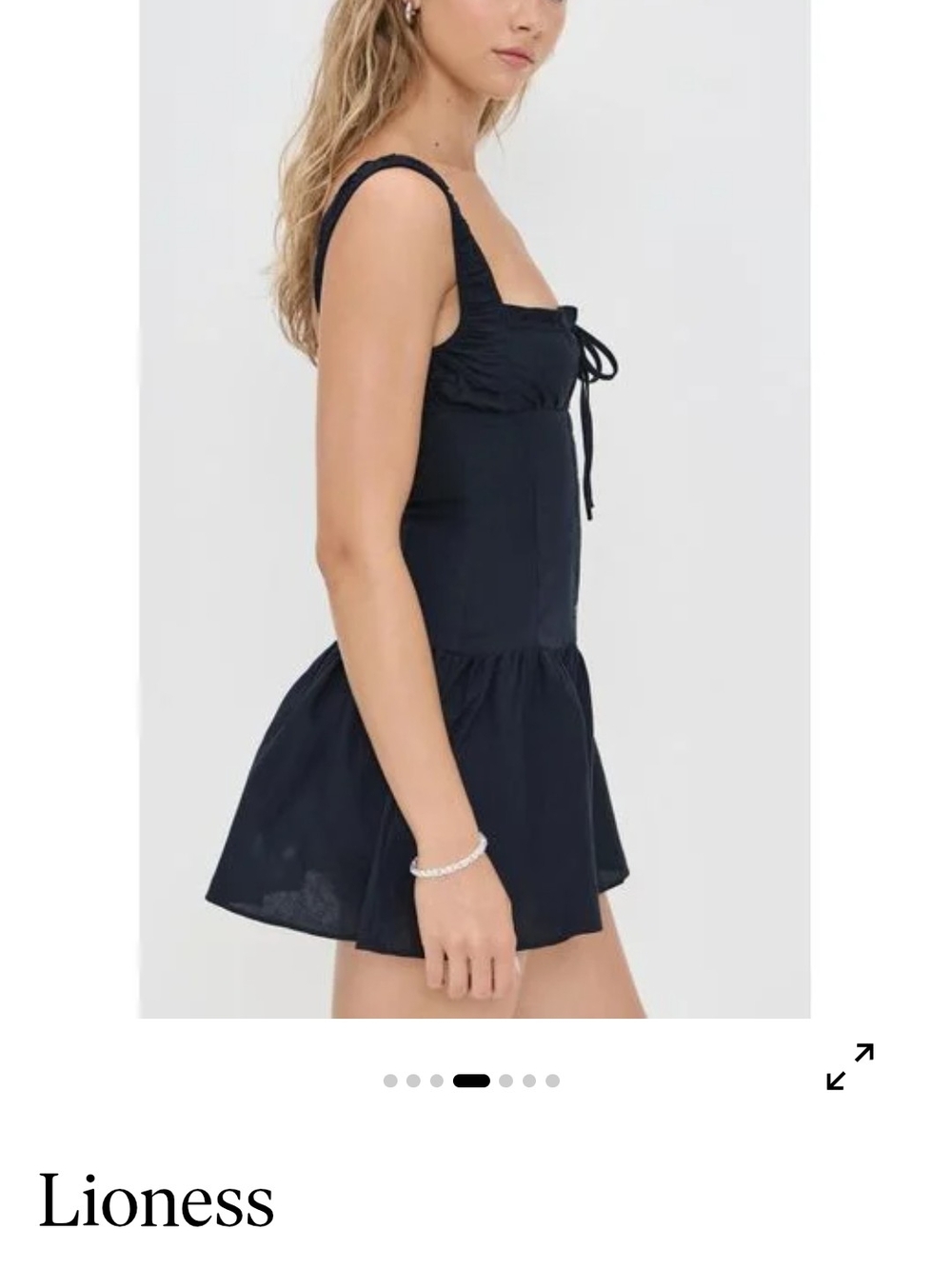 Lioness Midnight Navy Square-Neck Mini Dress - Picture 3 of 5